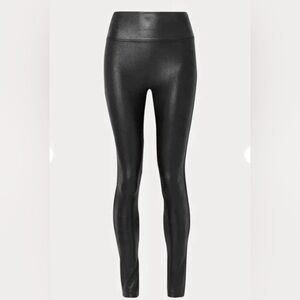 Spanx Women's Faux Leather Black Stretch Leggings EUC, XS